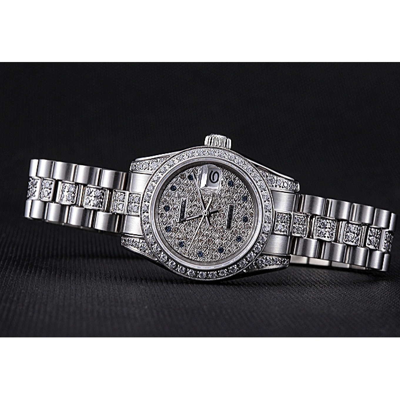 Aaa replica watch Swiss Steel 622021 Dial Stainless Diamond DateJust Rolex 0805